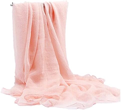 Datework Women Rugulose Soft Imitation Silk Long Sunscreen Shawl Wrap Scarf (Pink)