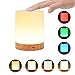 Night Light, UNIFUN Touch Lamp for Bedrooms Living Room Portable Table Bedside Lamps with Rechargeable Internal Battery Dimmable 2800K-3100K Warm White Light & Color Changing RGB primary