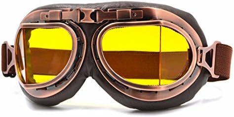 Cool Custom Motorcycle German Reflective Goggles Chrome For Women &amp; Men Leather Indian Model 1