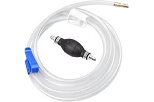 Loopunk Gasoline Siphone Hose, Gas Oil Water Fuel Transfer Siphon Pump,Manual Hand Pump Transfer Pump with 1Serviceable PVC S