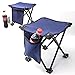 Small Folding Camping Stool, Portable Rest Seat Collapsible Slacker Stool for Outdoor Camping Walking Hunting Hiking Fishing Travel Beach Garden BBQ, Metal 600D Oxford Cloth with Carry Bag, Bluethumb 3
