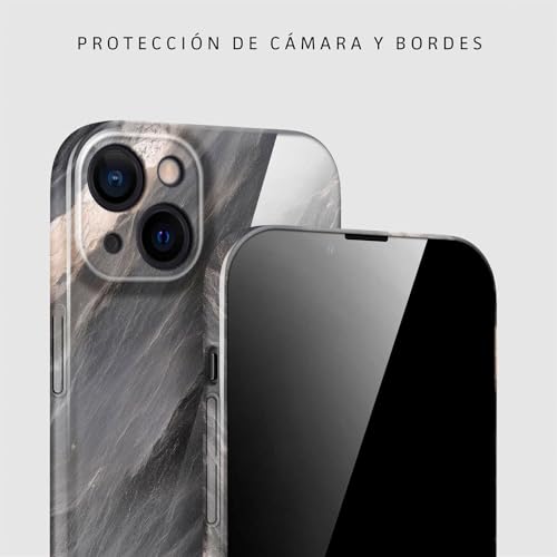 ONEFLOW Bliss iPhone 14 Case Marble Look Design Phone Case with Camera Protection, Glitter Marble Hard Case - Stone Grey