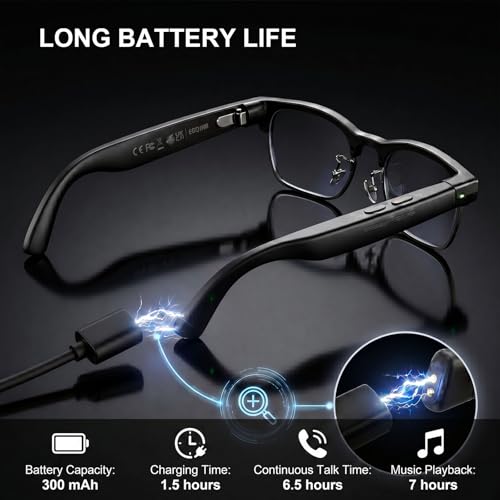 4K Camera Smart Glasses, 8MP Camera Glasses for Life Vlog Travel Work, AI Assistant, Translation, Open-Ear Audio, Blue Light Blocking Glasses, Real-Time Translation, Extra Sunglasses for Men Women