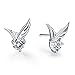 YIJUE Fashion Women 925 Sterling Silver Jewelry Angel Wings Simulated Cubic-Zirconia Ear Stud Earrings