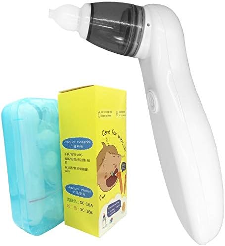 goldseaside White Electric USB Rechargeable Baby Nasal Aspirator Nose Cleaner and Snot Sucker