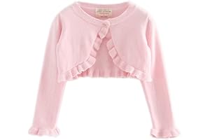 Alunsito Baby Girl Clothes Long Sleeve Bolero Cardigan Solid Color Shrug Knit Sweater Summer Fall Dress Cover Up Kids Outfit
