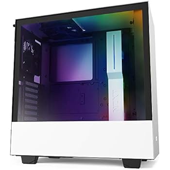 NZXT H510i - Compact Atx Mid -Tower PC Gaming Case - Front I/O USB Type-C Port - Vertical GPU Mount - Tempered Glass Side Panel - Integrated RGB Lighting - Water-Cooling Ready - White/Black