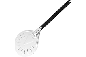 Pizza Turning Peel 7 Inch Round Aluminum Perforated Pizza Peel Turner with Metal Handle Pizza Paddle for Effortless Pizza Tur