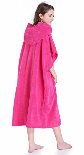 Winthome Changing Towel Robe, Surf Poncho (Pink) Short - Thumbnail 2