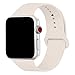 Yaber Soft Silicone Replacement Sport Band Compatible with Apple Watch 40MM 44MM 38MM 42MM All Models (Antique White, 38MM/40MM S/M)