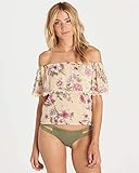 Billabong Women's Spring Fling Printed Off the Shoulder Top, Pina Colada, L