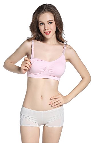5Pack Seamless Maternity Nursing Bras Wirefree Bralette with Extra Bra Extenders & Clips