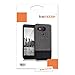kwmobile Hard Case Compatible with LG Google Nexus 5X - Canvas Phone Cover with PU Leather Appliqués - Grey/Black