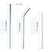 Hotop Metal Straw Reusable Stainless Steel Straw for Large Tumblers, Including 5 Pieces 10.5 Inches Straight Straws, 5 Pieces 10 Inches Bent Straws, 2 Cleaning Brushes with Black Storage Bag