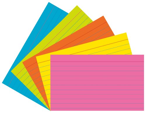 Pacon 1726 3" X 5" Ruled Index Cards Assorted Bright Colors 75 Count
