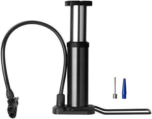 Loyps Mini Bike Floor Pump Foot Activated Bicycle Pump Portable Bike Pump Bike Tire Pump Universal Presta &amp; Schrader Valves Aluminum Alloy Barrel Free Gas Needle