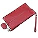 S-ZONE Women's Genuine Leather Envelope Clutches Handbag Shoulder Evening Bag