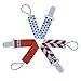 GAD Baby Pacifier Clips Set: 3-Pack Pacifier Holders + Baby Bib Gift/Cute, Colorful, Durable Baby Soother Holders w/ Safe Plastic Clips/ Top Quality Unisex Baby Accessory/Best Baby Shower Gifting Idea