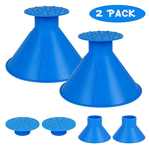 image for Feeke 2 Pack Ice Scraper Round Car Window Windshield Cone - Larger Cov