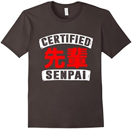 Mens Certified Senpai Funny Anime Lover Shirt XL Asphalt