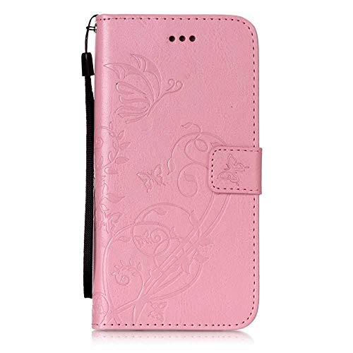 iPhone 7 Plus / 8 Plus Case, UNEXTATI Wallet Case Leather Cover for Apple iPhone 7 Plus / 8 Plus, Premium Flip Protective Case with Card Holder, Kickstand, Wrist Strap (Pink #1) - Thumbnail 5