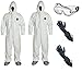 DuPont TY122S Disposable Elastic Wrist, Bootie & Hood White Tyvek Coverall Suit 1414 (XL- 2 Pack w/ Glove & Goggle)