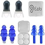 EaJo Noise Cancelling Plugs Silicone Ear Plugs  Noise  for Sleeping, Snoring, Travel, Swimming & Studying Safe, Non-Toxic, Reusable Mouldable & Waterproof NEW 2019 Edition