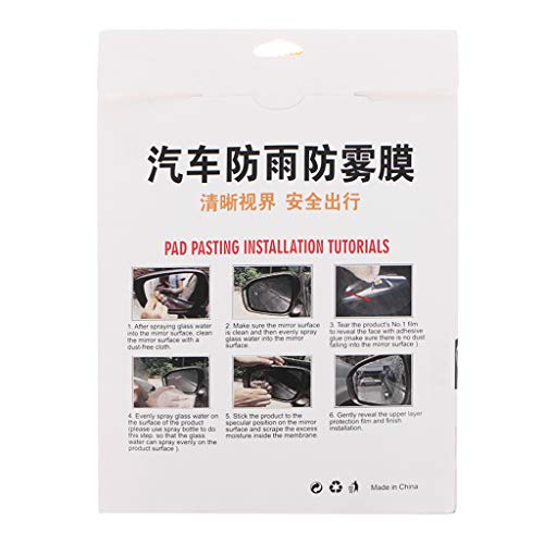 Huilier 2Pcs Car Side Window Protective Film Anti Fog Membrane Anti-Glare Waterproof Rainproof Car Sticker