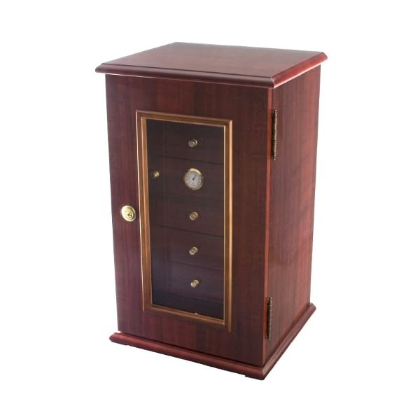 7 Drawer Desk Top Cigar Humidor Cherry Finish 210 Capacity