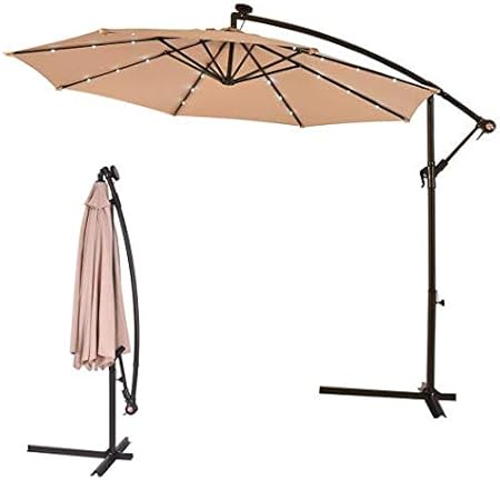 10 ft patio umbrella with solar lights