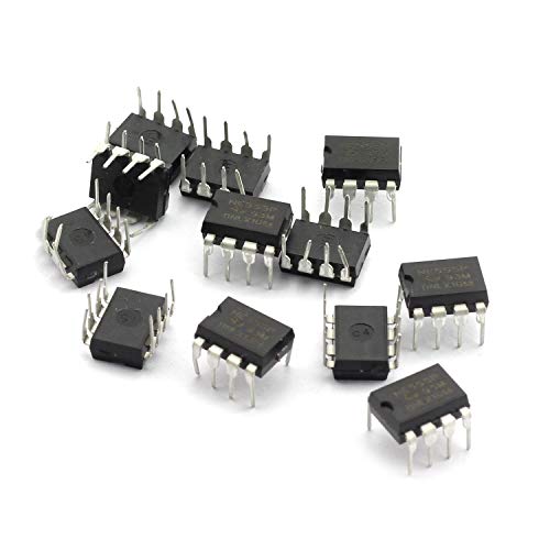 Tegg 12PCS NE555 NE555P 8 Pin Single Bipolar Precision Timer DIP8 Pulse Generator Case Integrated Circuit