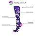 MadSportsStuff Neon Rainbow Unicorn Over the Calf Socks (Purple/Neon Pink, Small)