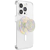 PopSockets Phone Grip for MagSafe with Kickstand, Magnetic Stand, Swappable Top, Secure Hold for iPhone MagSafe Cases, Phone & Tablet Grip, Cute PopSockets - Rainbow Glass
