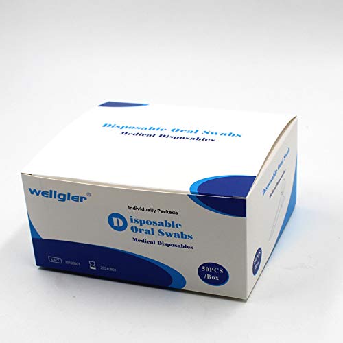 Disposable Unflavored Oral Care Sponge Swabs, Tooth Shape Blue (50 Count) - Thumbnail 6
