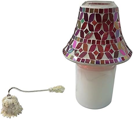MULTI COLOUR MOSAIC GLASS CANDLE JAR LAMP &amp; SPARKLING WOODS SCENTED CANDLE JAR &amp; SNOWDROP SNUFFER SET