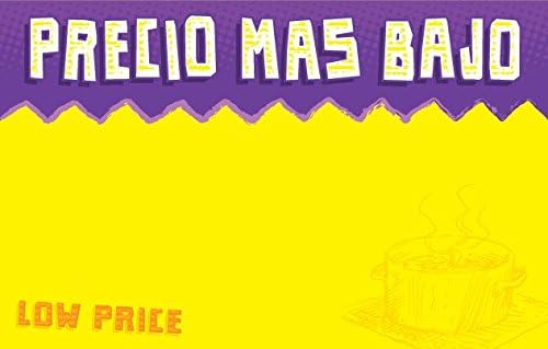Price Cards Spanish "PRECIO MAS BAJO / LOW PRICE" Sign Cards, 3.5 x 5.5 packed 100