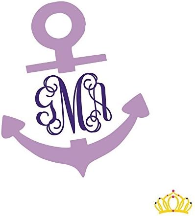 Personalized Monogram Anchor Sticker Decal for Yeti Cups, Laptops, Tumblers, or Car Window Accessories | Preppy Monogrammed Gifts for Women | You Choose Size & Color
