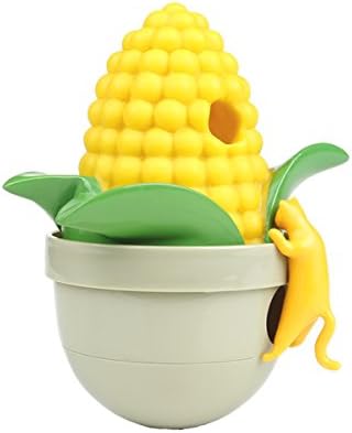 Interactive cat toy with treat dispenser and catnip compartment | Ca-Tumbler cat toy (yellow corn)