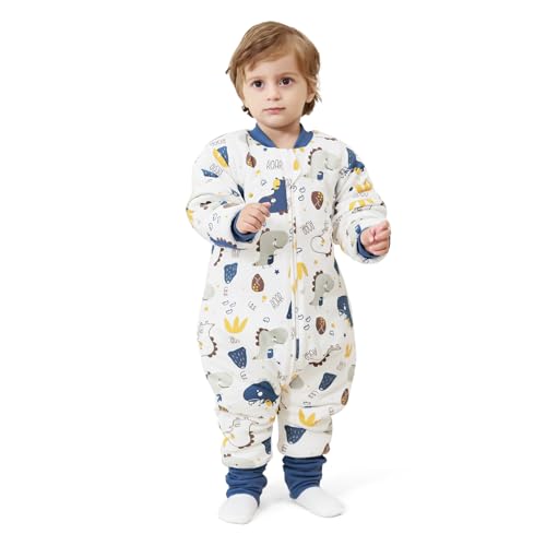 MIKAFEN Baby Sleeping Bag with Feet 3.5 tog Winter, Kid Winter Sleeping Bag with Legs,6-18 months Baby Dinosaur