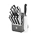 HENCKELS Fine Edge Synergy Knife Block Set, 17 Piece, Black