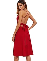 Floerns Spaghetti - Vestido de cóctel para mujer sin espalda