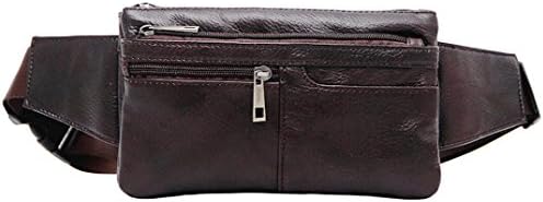 Genuine Leather Waist Pack,Chest Pack,Multiple Compartments Bum Bag for Outdoor Sports and Any occasions Coffee