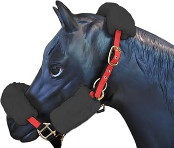 Engel Reitsport Halfter Set (4-tlg.) inkl. Nasenschoner, Genickschoner und 2x Backenstückbezug - farbenfroh: 12 Lammfell Farb