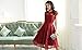 Miusol Women's Retro Floral Lace Cap Sleeve Vintage Swing Bridesmaid Dress Wine