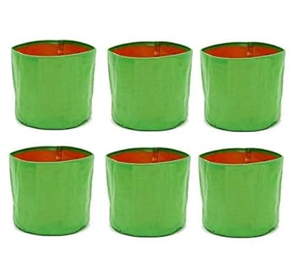 Spanker Grow Bags 250 GSM 12x12 inch with Drain Holes for Terrace Gardening - Strong & Durable - Pack of 6