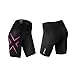 2xu Womens Mid-rise Athletic Compression Shorts, Black/cerise Pink, Medium