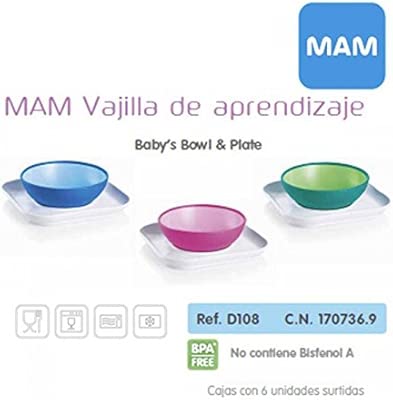 Mam Cuenco Y Plato De Bebé 1 Paquete Colores Surtidos