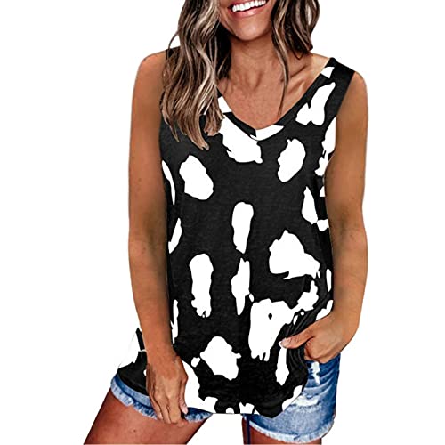 Zincoty Women's Casual Leopard Print Vest Blouse Sleeveless Wrap