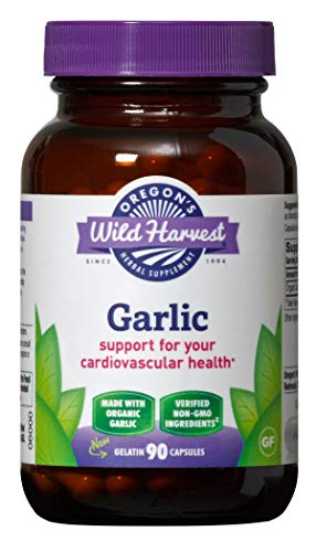 Oregon's Wild Harvest Non-GMO Garlic Capsules,  Organic Herbal Supplements (Packaging May Vary), 90 Count (The Best Garlic Supplement)