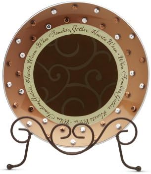 Comfort Candles When Families Gather by Pavilion, 8-Inch Decorative Glass Plate, Plate Stand Not Included